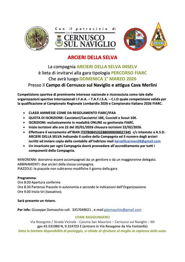invito gara FIARC 2024
